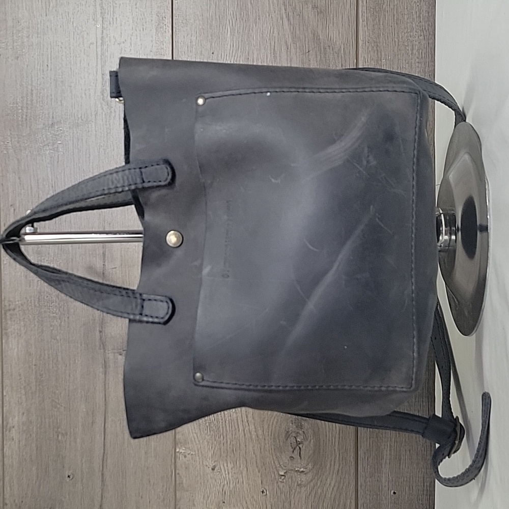 Portland Leather Goods Blue Leather Small Tote Crossbody Shoulder Bag